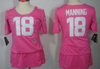 Nike Denver Broncos #18 Peyton Manning Breast Cancer Awareness Pink Womens Jersey