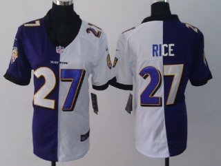 Nike Baltimore Ravens #27 Ray Rice Purple/White Two Tone Womens Jersey