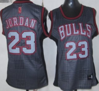 Chicago Bulls #23 Michael Jordan Black Rhythm Fashion Womens Jersey