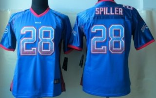 Nike Buffalo Bills #28 C.J. Spiller Drift Fashion Blue Womens Jersey