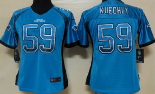 Nike Carolina Panthers #59 Luke Kuechly Drift Fashion Blue Womens Jersey