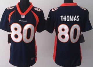 Nike Denver Broncos #80 Julius Thomas 2013 Blue Game Womens Jersey