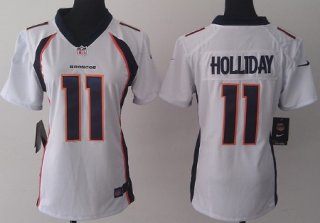 Nike Denver Broncos #11 Trindon Holliday 2013 White Game Womens Jersey