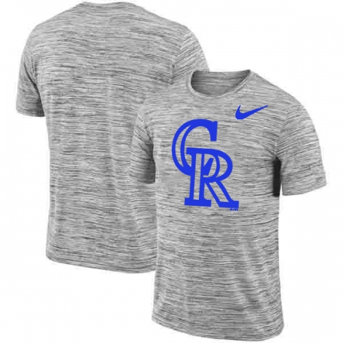 Colorado Rockies Nike Heathered Black Sideline Legend Velocity Travel Performance T-Shirt