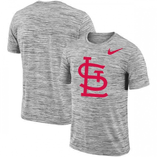 St. Louis Cardinals Nike Heathered Black Sideline Legend Velocity Travel Performance T-Shirt