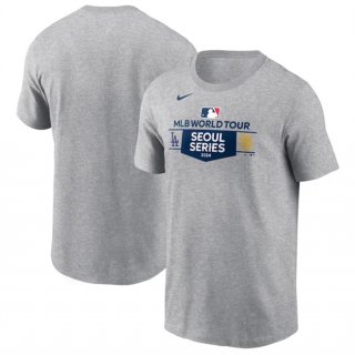 Men's Los Angeles Dodgers vs. San Diego Padres Heather Gray 2024 World Tour Seoul Series Matchup T-Shirt