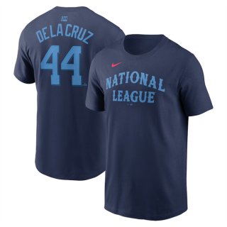 Men's National League #44 Elly De La Cruz Navy 2024 All-Star Name & Number T-Shirt