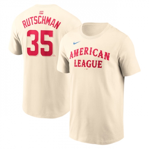 Men's American League #35 Adley Rutschman Cream 2024 All-Star Name & Number T-Shirt