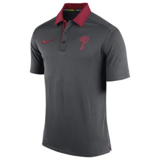 Men's Philadelphia Phillies Nike Anthracite Authentic Collection Dri-FIT Elite Polo