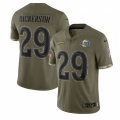 Men's Los Angeles Rams #29 Eric Dickerson Olive 2022 Salute To Service Limited Stitched Jersey