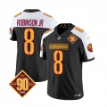 Men's Washington Commanders #8 Brian Robinson Black/White 2023 F.U.S.E. 90th AnniversaryVapor Limited Stitched Football Jersey