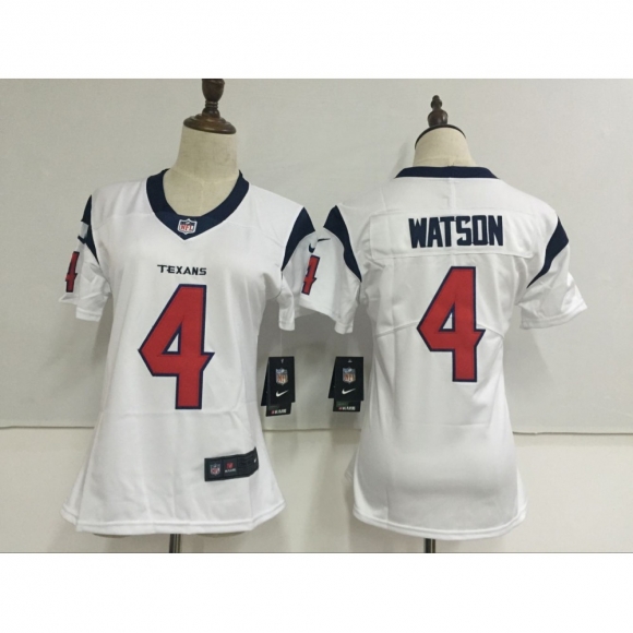 Women's Nike Houston Texans #4 Deshaun Watson White Stitched NFL Vapor Untouchable Limited Jersey