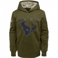 Youth Houston Texans Olive Salute to Service Pullover Performance NFL Hoodie
