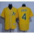 Athletics #4 Coco Crisp Gold Flexbase Authentic Collection Stitched MLB Jersey