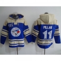 Blue Jays #11 Kevin Pillar Blue Sawyer Hooded Sweatshirt MLB Hoodie