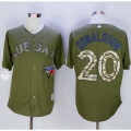 Blue Jays #20 Josh Donaldson Green Camo New Cool Base Stitched MLB Jersey