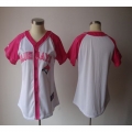 Blue Jays Blank White/Pink Women's Splash Fashion Stitched MLB Jersey