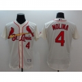 Cardinals #4 Yadier Molina Cream Flexbase Authentic Collection Stitched MLB Jersey