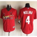 Cardinals #4 Yadier Molina Red New Cool Base Stitched MLB Jersey
