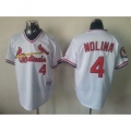 Cardinals #4 Yadier Molina White 1982 Turn Back The Clock Stitched MLB Jersey