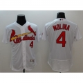Cardinals #4 Yadier Molina White Flexbase Authentic Collection Stitched MLB Jersey