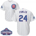 Cubs #24 Dexter Fowler White Home 2016 World Series Champions Stitched Youth MLB Jersey