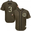 Cubs #3 David Ross Green Salute to Service Stitched Youth MLB Jersey