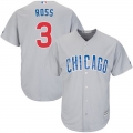 Cubs #3 David Ross Grey Road Stitched Youth MLB Jersey