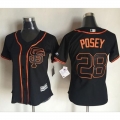 Giants #28 Buster Posey Black Women's Alternate Stitched MLB Jersey