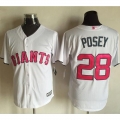 Giants #28 Buster Posey White New Cool Base 2016 Mother's Day Stitched MLB Jersey