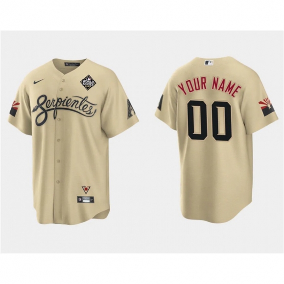 Men's Arizona Diamondbacks ACTIVE Player Custom Gold 2023 World Series City Connect Cool Base Stitched Baseball Jersey