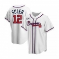 Men's Atlanta Braves #12 Jorge Soler White Cool Base Stitched Jersey