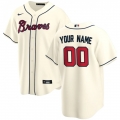 Men's Atlanta Braves Customized Cream Stitched MLB Jersey