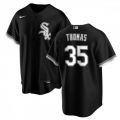Men's Chicago White Sox #35 Frank Thomas Black Cool Base Stitched Jersey