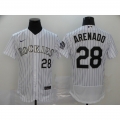 Men's Colorado Rockies #28 Nolan Arenado White Flex Base Stitched MLB Jersey