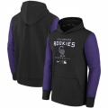 Men's Colorado Rockies Black 2022 Therma Performance Pullover Hoodie