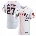 Men's Houston Astros #27 Jose Altuve White 2022 World Series Flex Base Stitched Baseball Jersey