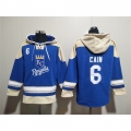 Men's Kansas City Royals #6 Lorenzo Cain Blue Ageless Must-Have Lace-Up Pullover Hoodie