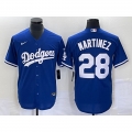 Men's Los Angeles Dodgers #28 J.D. Martinez Blue Cool Base Stitched Baseball Jersey