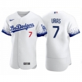 Men's Los Angeles Dodgers #7 Julio Urias 2021 White City Connect Flex Base Stitched Baseball Jersey