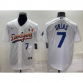 Men's Los Angeles Dodgers #7 Julio Urias White Cool Base Stitched Baseball Jersey