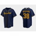 Men's Milwaukee Brewers #38 Devin Williams Navy Cool Base Stitched Jersey