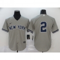Men's New York Yankees #2 Derek Jeter Grey Cool Base Stitched MLB Jersey