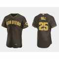 Men's San Diego Padres #25 Tim Hill Brown Flex Base Stitched Baseball Jersey
