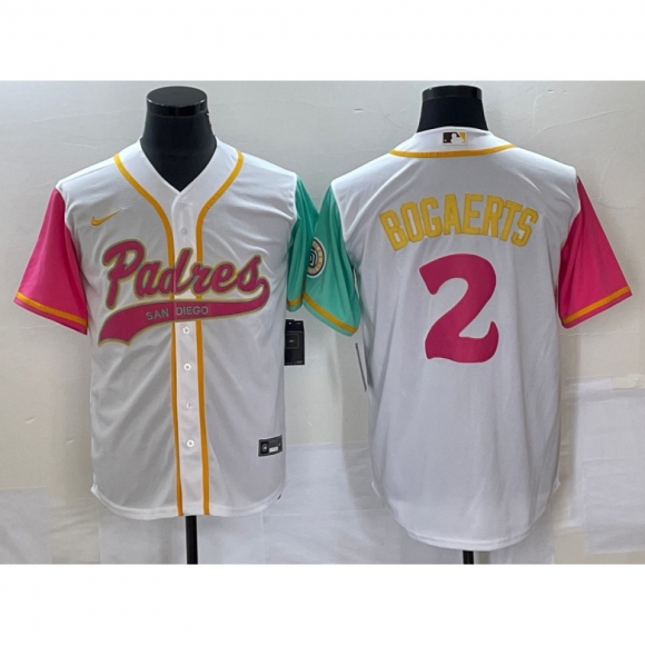 Men's San Diego Padres #2 Xander Bogaerts White City Connect Cool Base Stitched Baseball Jersey