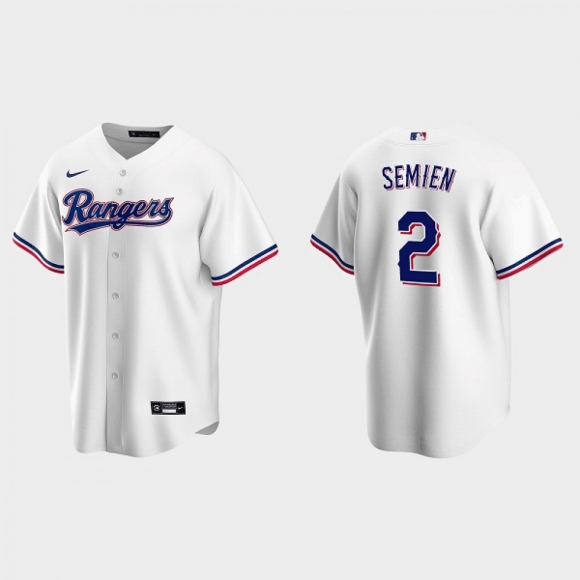 Men's Texas Rangers #2 Marcus Semien White Cool Base Stitched Baseball Jersey