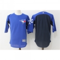 Men's Toronto Blue Jays #20 Josh Donaldson Royal/Navy Authentic Collection On-Field 3/4 Sleeve Batting Practice Stitched MLB Jersey