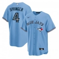 Men's Toronto Blue Jays #4 George Springer Light Blue Cool Base Stitched Jersey