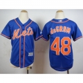 Mets #48 Jacob DeGrom Blue Alternate Home Cool Base Stitched Youth MLB Jersey