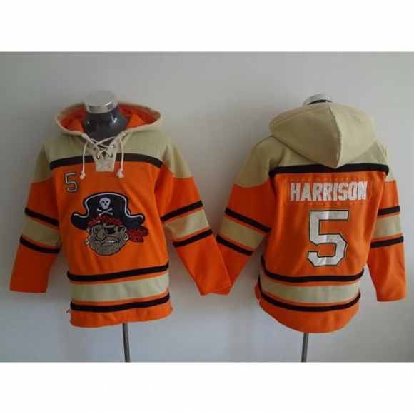 Pirates #5 Josh Harrison Orange Sawyer Hooded Sweatshirt MLB Hoodie